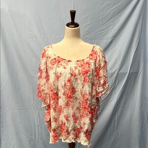 Chic Floral Blouse - Pink and White